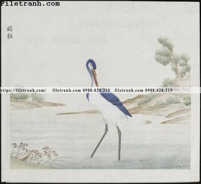 Tải file buc anh hoa co chim muong mau sac nhe nhang 135 (PSD) cho in tranh kính