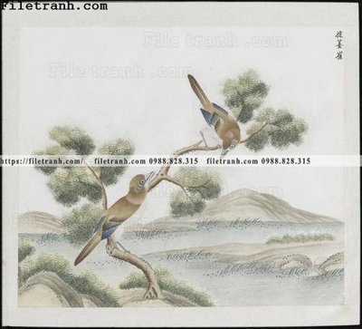 Download file tranh buc anh hoa co chim muong mau sac nhe nhang 225 (file gốc PSD)