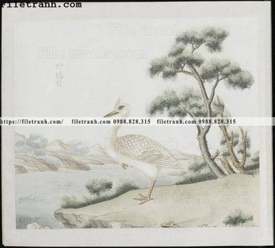 File in ấn buc anh hoa co chim muong mau sac nhe nhang 278 (bản gốc) cao cấp