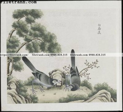 File tranh gốc PSD buc anh hoa co chim muong mau sac nhe nhang 300 còn nguyên layer