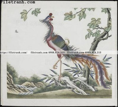 File tranh buc anh hoa co chim muong mau sac nhe nhang 342 (ảnh gốc) cho in ấn kỹ thuật số