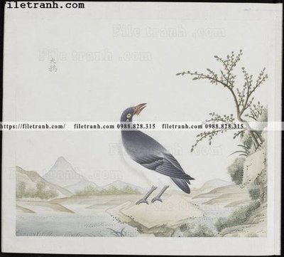 File gốc in mica buc anh hoa co chim muong mau sac nhe nhang 356 chất lượng