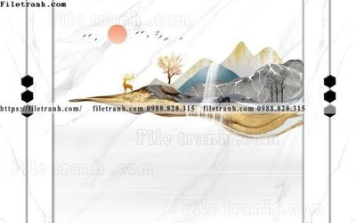 File tranh in tráng gương buc anh tuong nen nai sung tam phong cach Trung Quoc 218 (siêu nét)