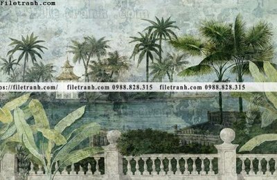 File in lụa buc anh ve la rung cay nhiet doi chau Au co dien236 (tân cổ điển) buc anh ve la rung cay nhiet doi chau Au co dien236