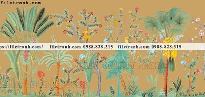 Tải file gốc in lụa buc anh ve la rung cay nhiet doi chau Au co dien258 siêu nét