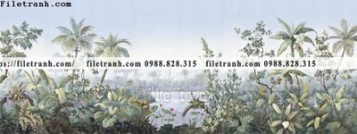 File ảnh buc anh ve la rung cay nhiet doi chau Au co dien263 (gốc) in poster