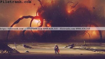 Tải file buc anh ve phi hanh gia khoa hoc vien tuong 111 (gốc) in tranh tráng gương