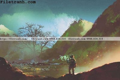 File tranh buc anh ve phi hanh gia khoa hoc vien tuong 115 (ảnh gốc) độc quyền