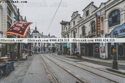 File tranh gốc in trần nhà buc anh ve pho co Thuong Hai 660 3D