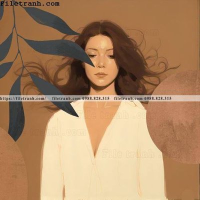 File tranh buc anh ve phu nu truu tuong cua Morandi 110 (bản gốc) in lụa 5D