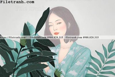 File gốc buc anh ve phu nu truu tuong cua Morandi 122 (ảnh chi tiết) để in lụa