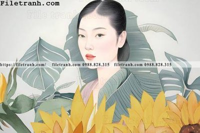 Tải file buc anh ve phu nu truu tuong cua Morandi 126 (gốc) chủ đề hoa sen