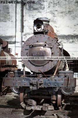 File tranh buc anh ve tau hoi nuoc 124 (bản gốc) in lụa 5D