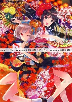 Download file gốc buc tranh doc anime nu hai chieu Nhat Ban 131 (in lụa) nghệ thuật