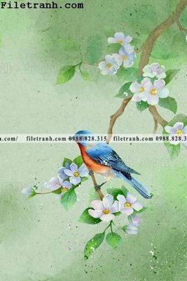 File gốc buc tranh hoa va chim co Trung Hoa 106 (PNG) nền trong suốt