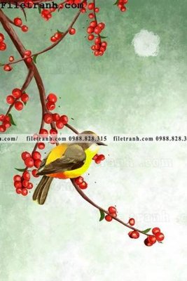 File gốc buc tranh hoa va chim co Trung Hoa 119 (dành cho trang trí nội thất)