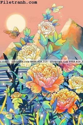 File tranh buc tranh hoa va chim co Trung Hoa 133 (file gốc) chủ đề phong thủy