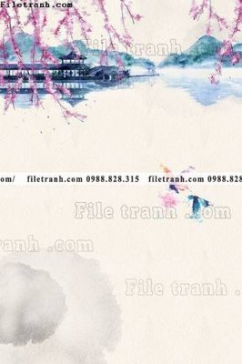 Download file gốc buc tranh loi vao muc phong cach co xua 602 (in lụa) hoa lá