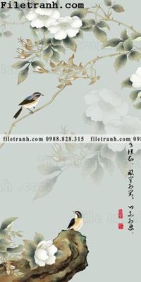 Download file gốc buc tranh muc ve hoa va chim Trung Quoc 128 (in mica) trang trí