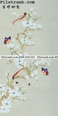 File ảnh buc tranh muc ve hoa va chim Trung Quoc 130 (gốc) in decal dán tường