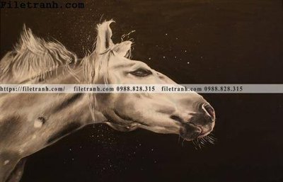 File tranh buc tranh ngua den trang 117 (bản gốc) in lụa dán tường