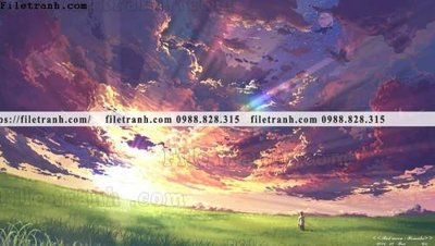 File gốc buc tranh phong canh hoat hinh gia khong gian 100 (in 3D) cho trang trí