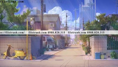 File in mica buc tranh phong canh hoat hinh gia khong gian 122 (bản gốc) làm vách ngăn