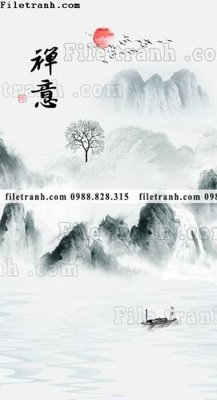Download file gốc buc tranh phong canh loi vao phong cach Trung Quoc moi 112 (in lụa) cao cấp