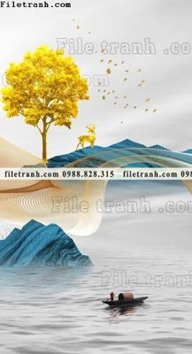 Ảnh gốc buc tranh phong canh loi vao phong cach Trung Quoc moi 148 (độ nét cao) in mica