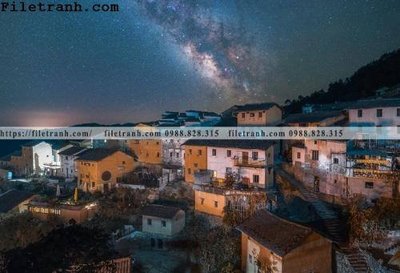 File gốc buc tranh phong canh nong thon 118 (in mica) làm bảng hiệu