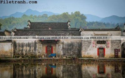 File tranh buc tranh phong canh nong thon 120 (gốc) in trên kính