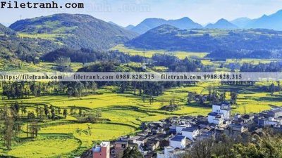 Tải file PSD buc tranh phong canh nong thon 124 (nguyên layer) để in