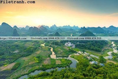 File tranh ảnh gốc buc tranh phong canh nong thon 129 dùng cho in khổ lớn