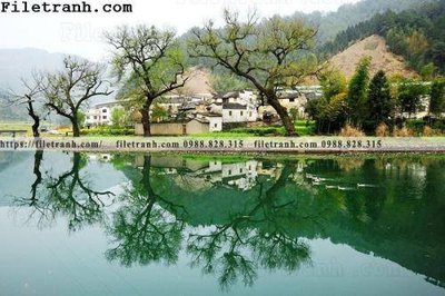 File tranh gốc PSD buc tranh phong canh nong thon 146 còn nguyên layer