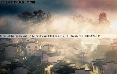 Download file gốc buc tranh phong canh nong thon 196 (in lụa) tranh 3D