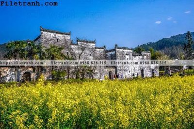 Download file gốc buc tranh phong canh nong thon 206 (in lụa) cao cấp