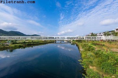 File PSD buc tranh phong canh nong thon 228 (gốc) tách lớp chi tiết