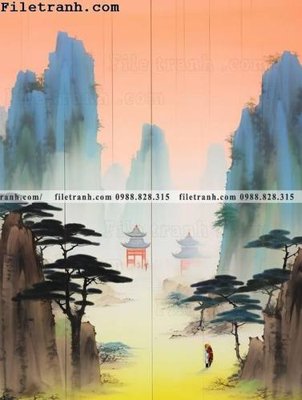 File gốc buc tranh phong canh tan co dien 100 (chuẩn màu) cho in offset