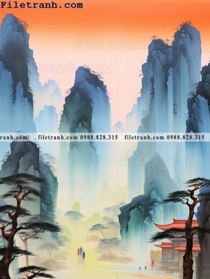 Download file gốc buc tranh phong canh tan co dien 101 (in lụa) tranh 3D