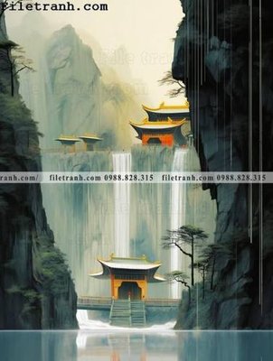 Download file buc tranh phong canh tan co dien 109 (gốc) in mica đèn LED