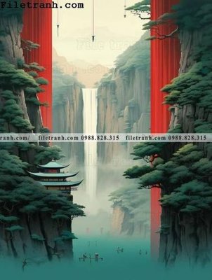 Tải file buc tranh phong canh tan co dien 122 (PSD) cho in tranh kính