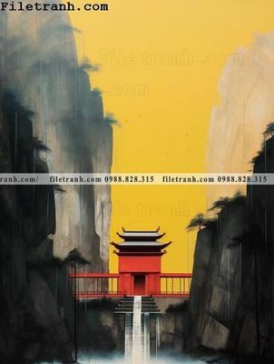 Hình ảnh file gốc in lụa buc tranh phong canh tan co dien 147