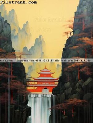 File tranh gốc PSD buc tranh phong canh tan co dien 156 còn nguyên layer