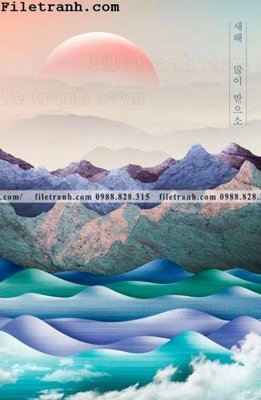 File tranh buc tranh phong canh truu tuong moi cua Trung Quoc 114 (ảnh gốc) in trần 3D