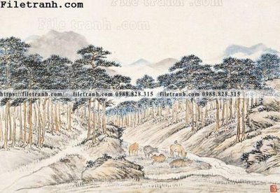 File ảnh buc tranh phong canh ve hoa va chim 136 (gốc) cho trang trí nội thất