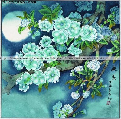 Tải xuống file tranh gốc buc tranh phong canh ve hoa va chim 138 (PSD/TIFF)