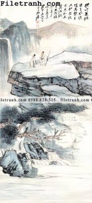 Ảnh gốc buc tranh phong canh ve hoa va chim 154 (nét căng) in mica