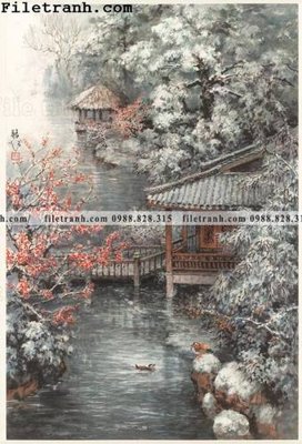 Hình ảnh file gốc buc tranh phong canh ve hoa va chim 160 (chất lượng cao)