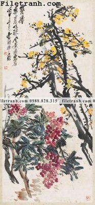 File gốc buc tranh phong canh ve hoa va chim 162 (ảnh rõ nét) để in