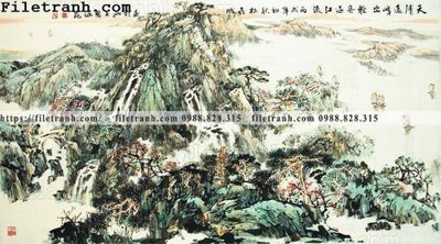 File ảnh buc tranh phong canh ve hoa va chim 167 (gốc) in decal dán tường